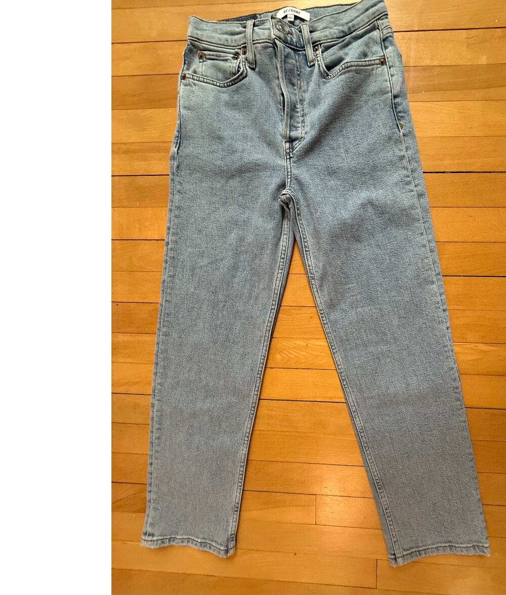 RE/DONE 70s High Rise Stove Pipe Jeans - Size 25 - Light Stone Wash - EUC